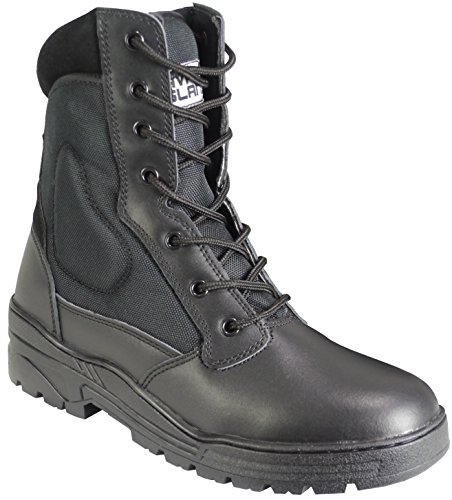 Savage Island Schwarz Leder Stiefel Vollleder Einsatzstiefel Kampfstiefel Militär Combat Boots Bundeswehr Sicherheit Wandern von Savage Island