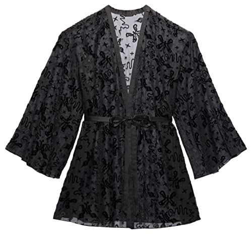 Savage X Fenty, Devore Dreams Robe, Caviar, M/L von Savage X Fenty