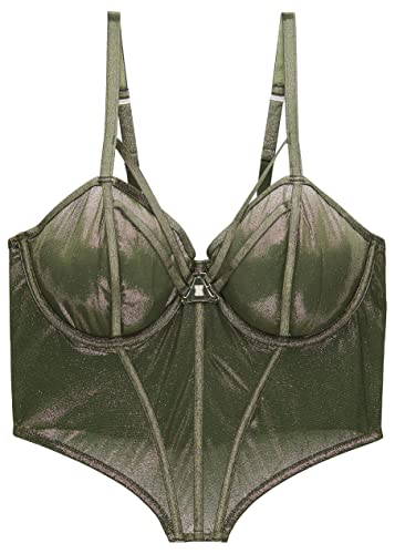 Savage X, Women's, Going Platinum Mesh Bustier, Mesh, Deep Forest Green, XL von Savage X