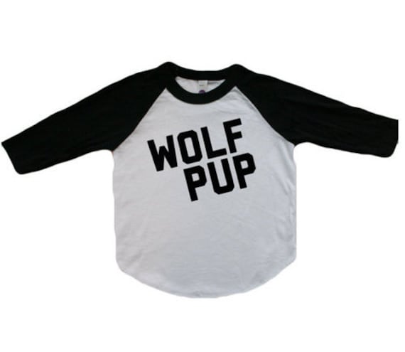 Wolf Pup Raglan - T-Shirt Longsleeve Baseball Kinder Welpen Shirt von SavageSeeds