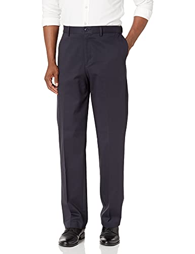 Savane Herren Men's Flat-Front Stretch Performance Chino Freizeithosen, Ultimate Dark Navy, 34W / 32L von Savane