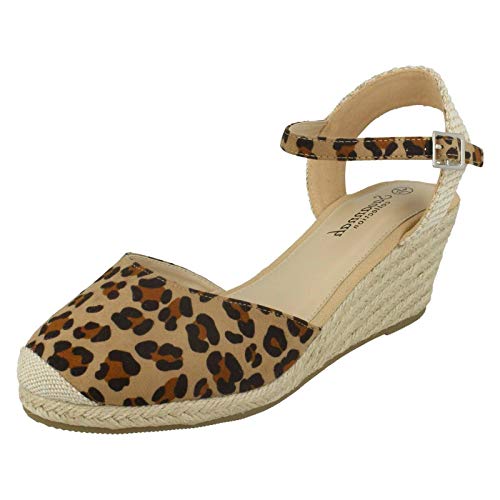 Savannah Damen Espadrilles mit Keilabsatz, - Hellbraunes Leopardenmuster - Größe: 37 EU von Savannah