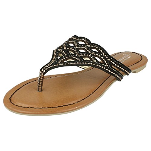 Savannah Damen Sandalen – Stil F0759, Schwarz - Schwarz - Größe: 36 EU von Savannah