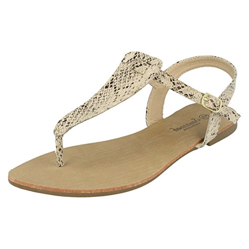 Savannah Damen Sandalen mit Schlangenmuster (38 EU) (Natur) von Savannah