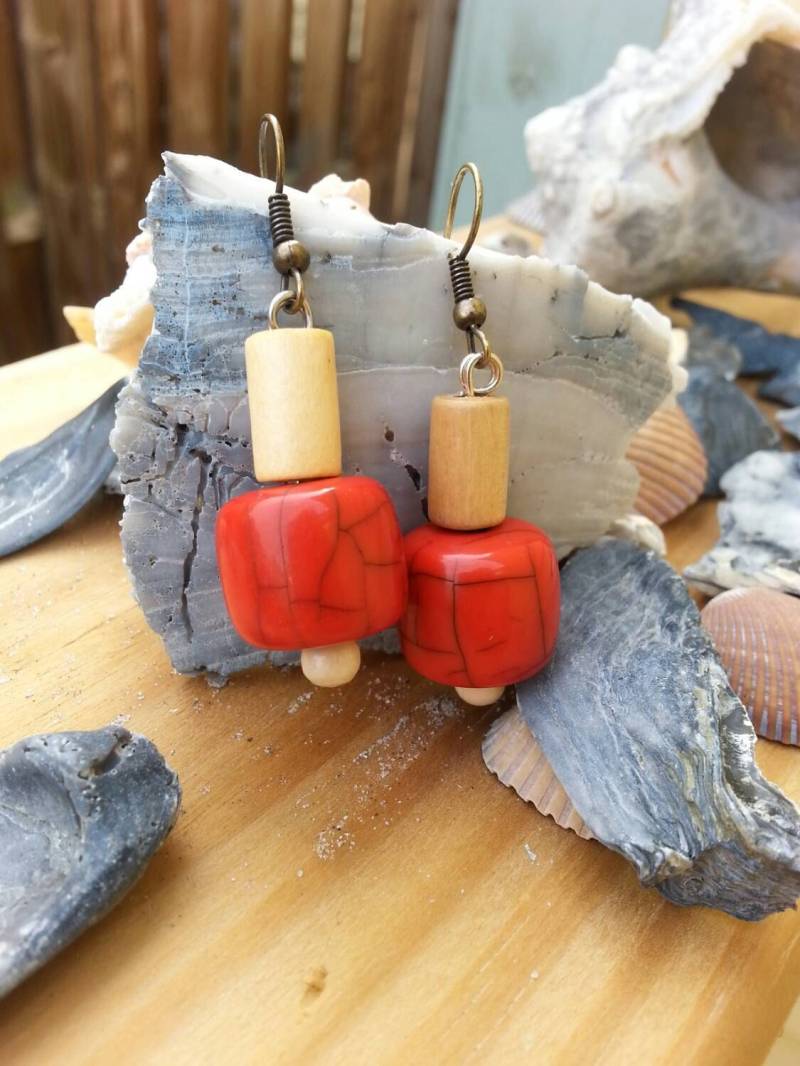 Bambus Stein Sommer Strand Ohrring Bambus Stein Sommer Strand Ohrring von SavannahVoodoo