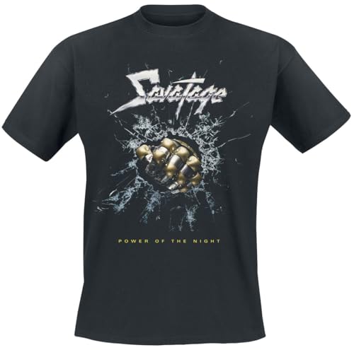 Savatage Power of The Night Männer T-Shirt schwarz XXL 100% Baumwolle Band-Merch, Bands von Savatage