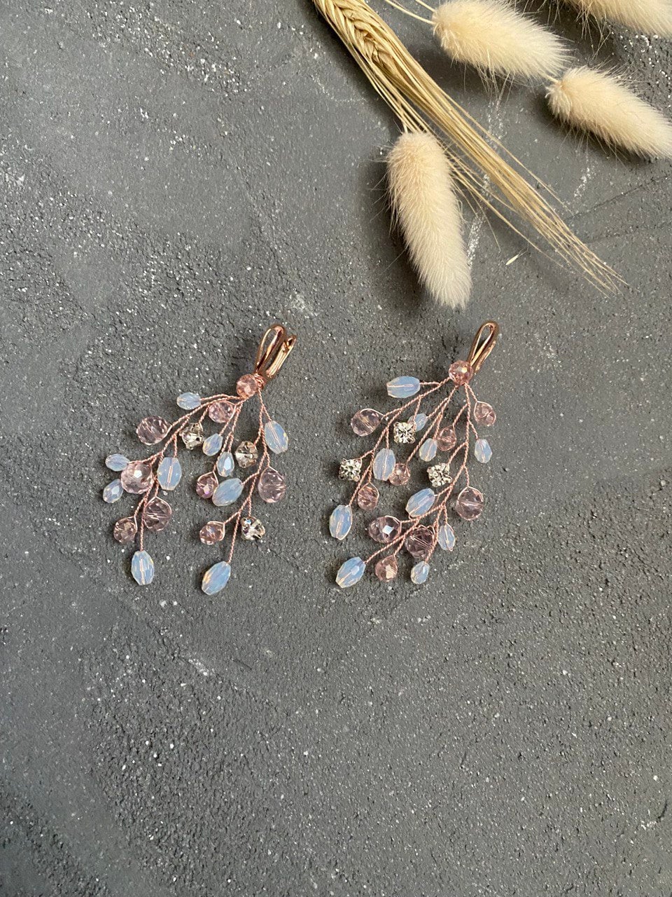 Mondstein Rosa Ohrringe Rose Gold Perlen Hochzeit Schmuck Brautjungfer Braut Ohrring Mondstein Rosa Ohrringe Rose Gold Perlen Hochzeit Schmuck Brautjungfer Braut Ohrring von SavchenkoDesign