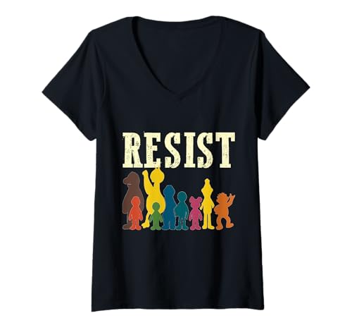 Damen Save Resist Political Protest Rainbow Character Colors T-Shirt mit V-Ausschnitt Damen Save Resist Political Protest Rainbow Character Colors T-Shirt mit V-Ausschnitt von Save P.B.S Resist Tee