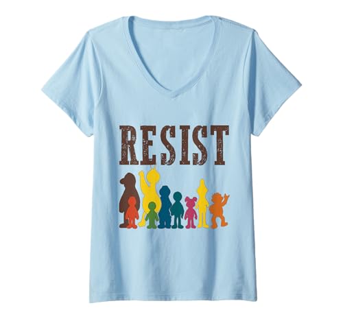 Damen Save Resist Political Protest Rainbow Character Colors T-Shirt mit V-Ausschnitt Damen Save Resist Political Protest Rainbow Character Colors T-Shirt mit V-Ausschnitt von Save P.B.S Resist Tee