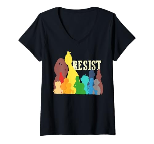 Damen Save Resist Political Protest Rainbow Character Colors T-Shirt mit V-Ausschnitt Damen Save Resist Political Protest Rainbow Character Colors T-Shirt mit V-Ausschnitt von Save P.B.S Resist Tee