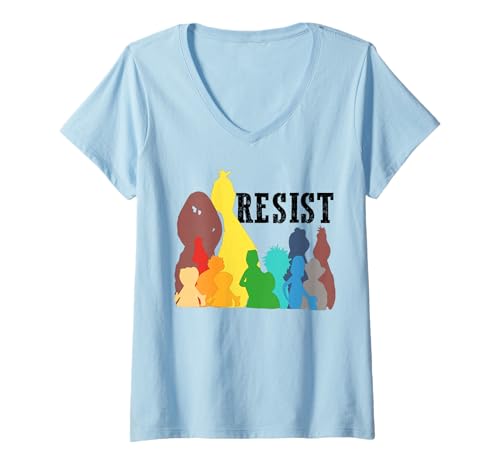 Damen Save Resist Political Protest Rainbow Character Colors T-Shirt mit V-Ausschnitt Damen Save Resist Political Protest Rainbow Character Colors T-Shirt mit V-Ausschnitt von Save P.B.S Resist Tee