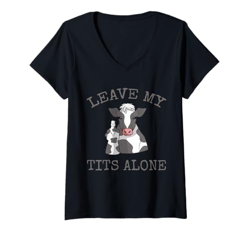 Damen Lass Meine Brüste in Ruhe | Rette die Kühe | Veganismus | Lustiger Vegan T-Shirt mit V-Ausschnitt Damen Lass Meine Brüste in Ruhe | Rette die Kühe | Veganismus | Lustiger Vegan T-Shirt mit V-Ausschnitt von Save The Cows Funny Vegan Apparel