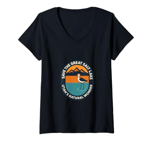 Damen Rettet den Great Salt Lake Utahs Naturwunder T-Shirt mit V-Ausschnitt Damen Rettet den Great Salt Lake Utahs Naturwunder T-Shirt mit V-Ausschnitt von Save The Great Salt Lake