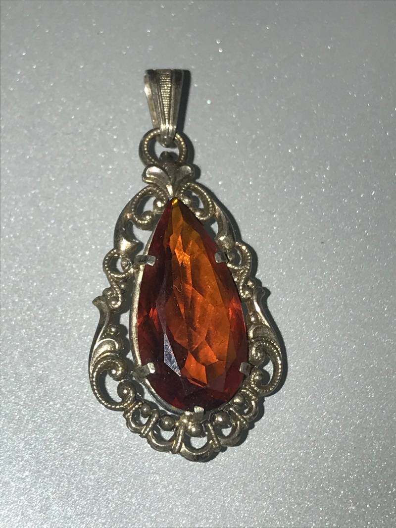 Anhänger 830 Silber Alt Vintage Glas Anhänger 830 Silber Alt Vintage Glas von SaveTheJewelry