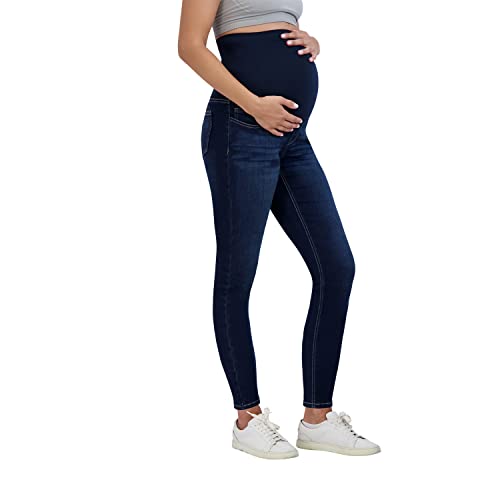 Savi Parker Damen Umstandsjeans über dem Bauch – Schwangerschaftskleidung für alle Jahreszeiten, Umstandshose – 73,7 cm Schrittlänge, Dunkle Waschung, Groß von Savi Parker