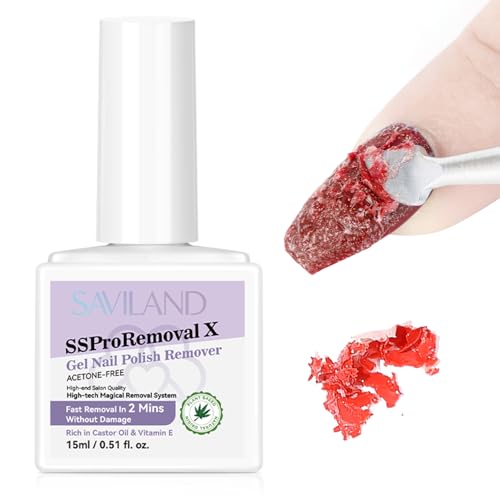 SAVILAND 15ml Aceton Gel Nagellackentferner: 2 Minuten Schnelle Entfernung Gel Remover Für Nägel Mit Rizinusöl Vitamin E Polish Remover Für Acryl Dip Nägel Nail Home von Saviland