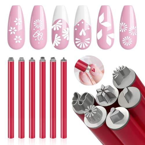 SAVILAND 3S Instant Nail Art Stempel Stift Set: 6 Pcs Nagel Stempel Stift Blume Schmetterling Natrual Designs Graffiti Nail Stamp Pen für Nägel Malerei Gel Nägel Nagellack Anfänger DIY Salon Maniküre von Saviland