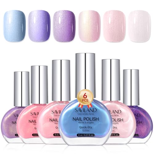 Saviland 12 Colours Quick Dry Nail Polish Set (Meerjungfrau-Effektfarbe) von Saviland