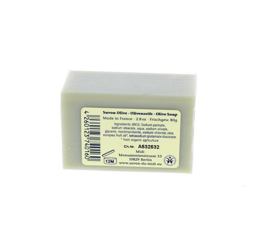 Savon du Midi Feste Duschseife Savon Du Mid Oliven-Seife, Olivgrün, 80 g von Savon du Midi