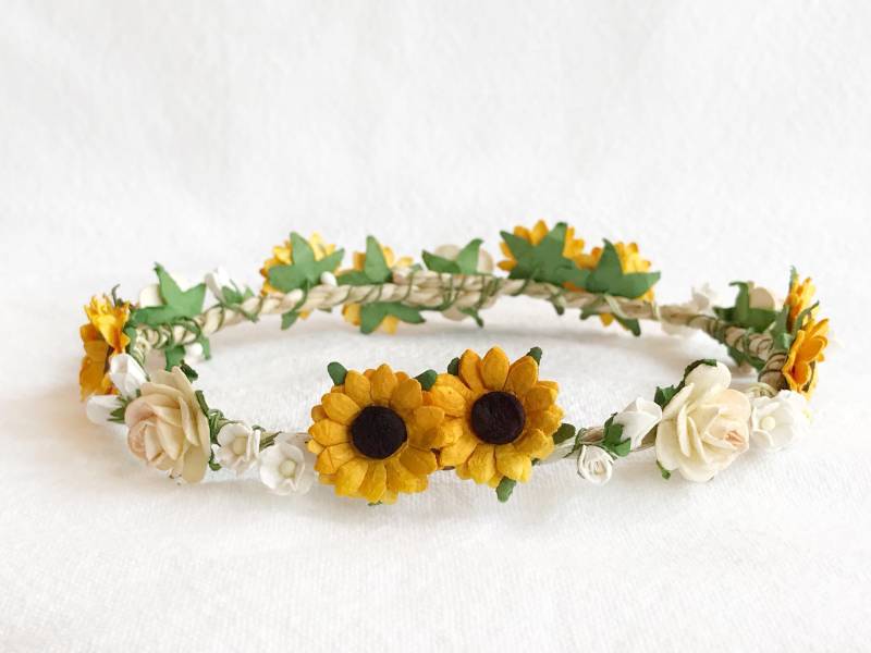Baby Blumenkrone, Kleinkind Blumenmädchen Krone, Neugeborene Sonnenblume Stirnband, Baby-Mädchen Blumenkrone Baby Blumenkrone, Kleinkind Blumenmädchen Krone, Neugeborene Sonnenblume Stirnband, Baby-Mädchen Blumenkrone von SavviBlooms