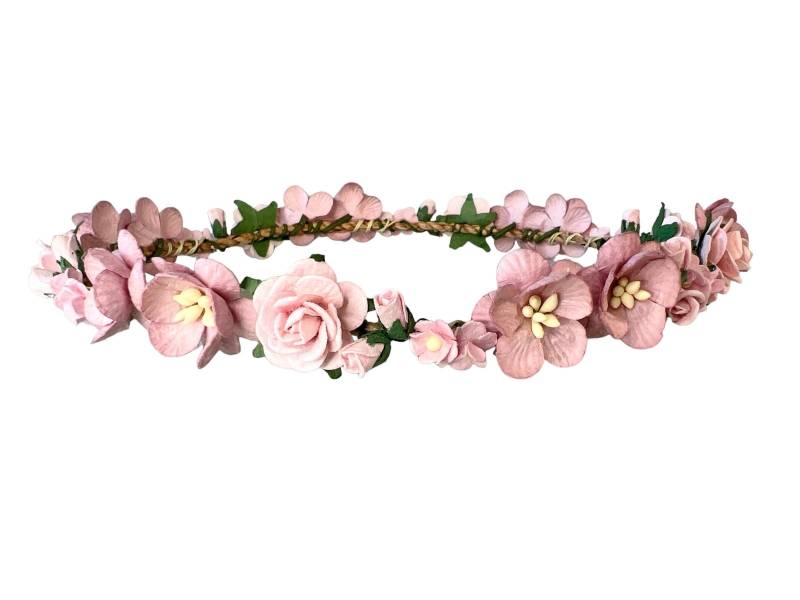 Blumenkrone, Blumen-Tiara, Blumen-Halo, Boho Brautkrone, Blumenmädchenkrone, Blumenhaarkranz von SavviBlooms