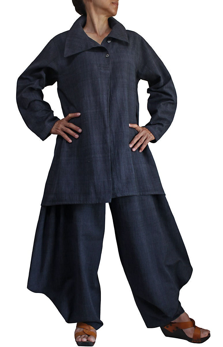 Chomtanga Hand Gewebte Baumwolle Design Ausschnitt Einfache Tunika | Bfs-128 von SawanAsia