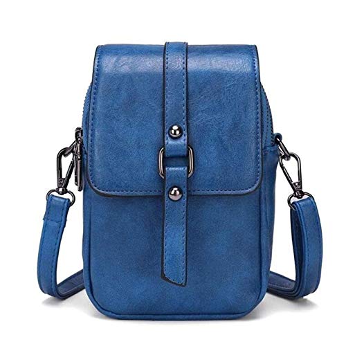 Sawekin Damen Handy Schultertasche Brieftasche Kleine Mini Umhängetasche Handytasche Handy Geldbeutel Geldbörse Messenger Tasche Mädchen (V-Blau) von Sawekin