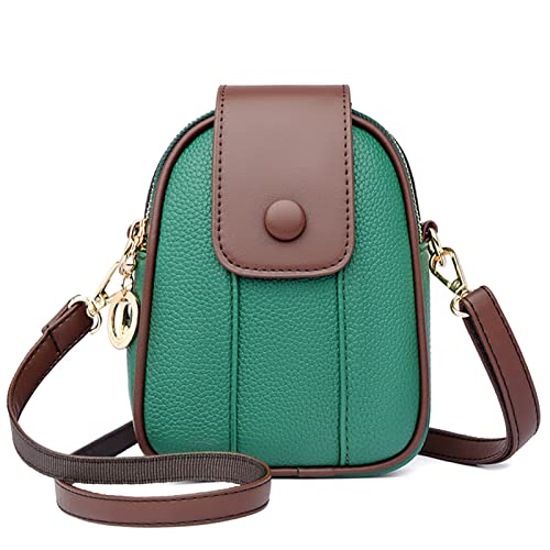 Sawekin Damen Handy Schultertasche Brieftasche Kleine Mini Umhängetasche Handytasche Handy Geldbeutel Geldbörse Messenger Tasche Mädchen (W-Grün) von Sawekin