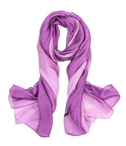 Sawekin Damen Schal Stola Halstuch Sommerschals Farbverlauf Stola Für Abendkleid Festlich Hochzeit Braut Seidenschal/Baumwolle Schal Ganzjährig, Helllila, Einheitsgröße Sawekin Damen Schal Stola Halstuch Sommerschals Farbverlauf Stola Für Abendkleid Festlich Hochzeit Braut Seidenschal/Baumwolle Schal Ganzjährig, Helllila, Einheitsgröße von Sawekin