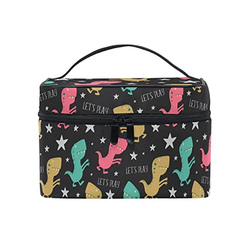 Babygeschenk Dino Dinosaurier Kosmetiktasche für Frauen Schminktasche Große Mädchen Damen Make Up Taschen Kulturbeutel von Sawhonn