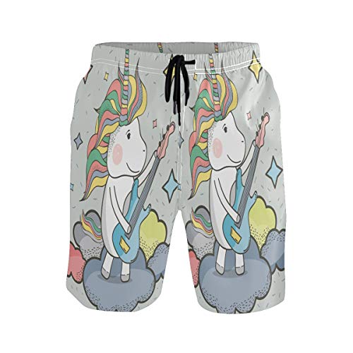 Gänseblümchen Magischen Regenbogen Einhorn Herren Badeshorts Badehose mit Mesh-Futter Boardshorts für Männer Surf Schwimmhose Sporthose von Sawhonn