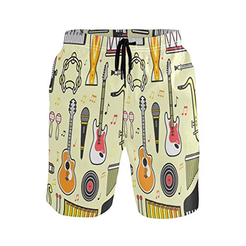 Musikinstrument Gitarrentrompete Herren Badeshorts Badehose mit Mesh-Futter Boardshorts für Männer Surf Schwimmhose Sporthose von Sawhonn