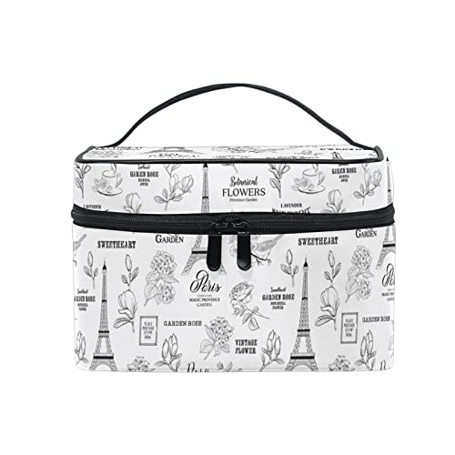 Paris Europäischer Eiffelturm Kosmetiktasche für Frauen Schminktasche Große Mädchen Damen Make Up Taschen Kulturbeutel von Sawhonn