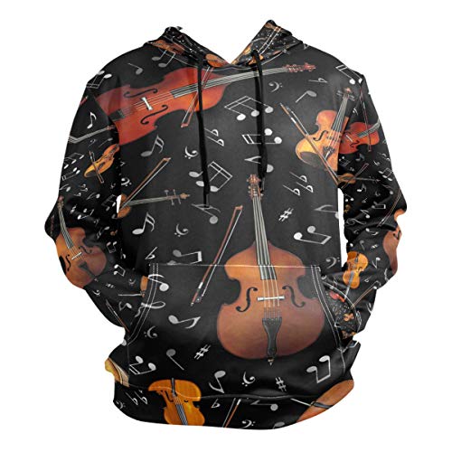 Sawhonn Violin Cello Musiknote Kapuzenpullover Herren Pullover 3D Druck Hoodies Sweatshirt Kapuzenpulli Kapuzenjacke für Mädchen Jungen von Sawhonn