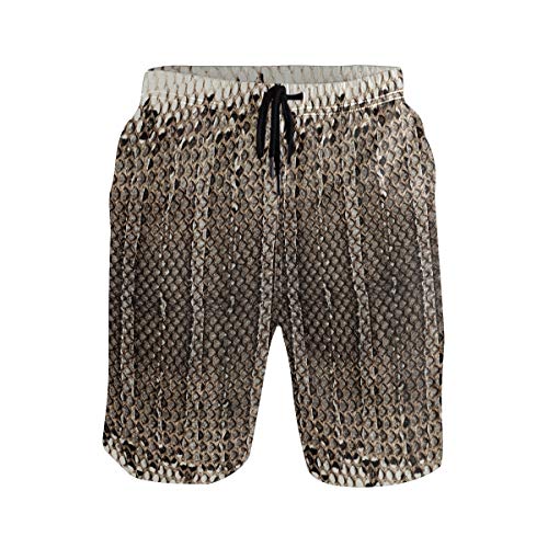 Schlangenhautgitterstruktur Herren Badeshorts Badehose mit Mesh-Futter Boardshorts für Männer Surf Schwimmhose Sporthose von Sawhonn