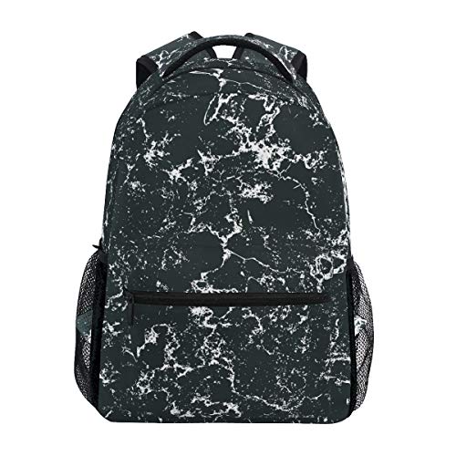 Schwarz Weißer Marmor Schulter Rucksack Bookbag für Teen Jungen Mädchen Kinderrucksack Laptop Büchertasche Rucksäcke von Sawhonn
