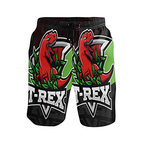 Süßer T-Rex Drachendinosaurier Herren Badeshorts Badehose mit Mesh-Futter Boardshorts für Männer Surf Schwimmhose Sporthose von Sawhonn