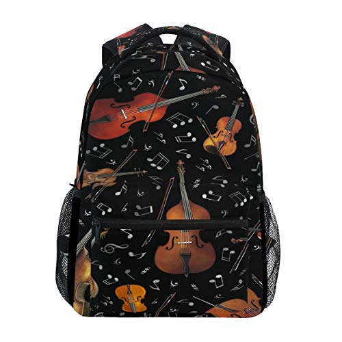 Violin Cello Musiknote Schulter Rucksack Bookbag für Teen Jungen Mädchen Kinderrucksack Laptop Büchertasche Rucksäcke von Sawhonn