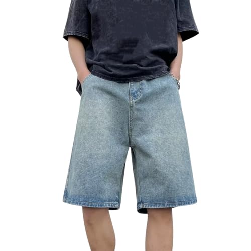 Sawmew Baggy Jeans Shorts für Herren Y2K Kurze Hose Hip-Hop Denim Shorts Streetwear Cargoshorts für Teenager(XXL) von Sawmew