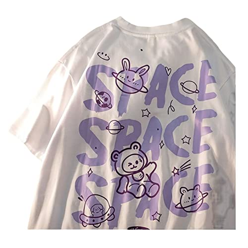 Sawmew Gothic Cartoon Tshirt Damen Harajuku Shirt Oversize Y2k Fashion Oberteile Frauen Punk Skateboard Street Tees Mode Casual Tops Streetwear Girls Anime Kleidung Sommer von Sawmew