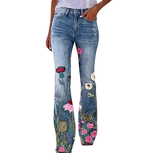 Sawmew Highwaist Jeanshosen für Damen Schlaghosen Jeanshose Lang Stretch Skinny Schlagjeans Schlag Weite Weites Bein Denim Hose Hüftjeans Hüfthose Jeans Bootcut Jeanshose Schlaghose von Sawmew