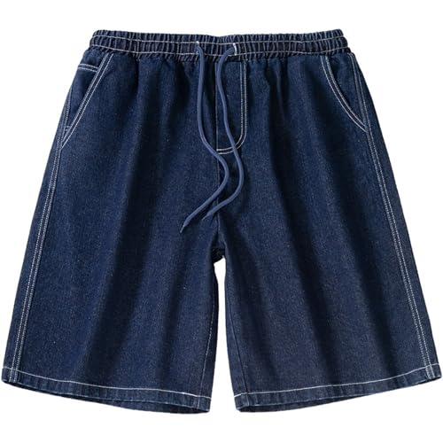Sawmew Shorts Herren Kurze Baggy Jeans Jorts Y2K Baggy Jungs Hip Hop Skater Hose Jeansshorts Denim Shorts Bermuda Jeans Shorts(Dark blue,3XL) von Sawmew