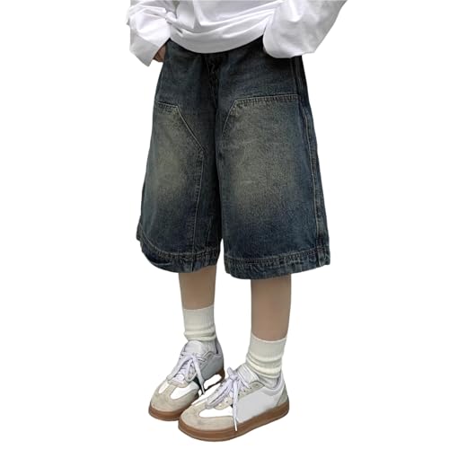 Sawmew Y2K Vintage Baggy Jean Shorts Damen Gewaschene Weite Bein Hosen Casual Barrel Jeans Denim Shorts Übergroße Jorts(S) von Sawmew