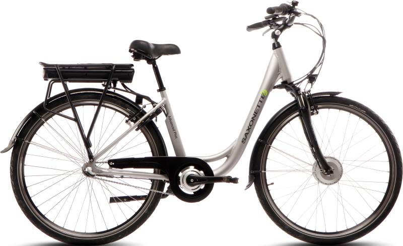 SAXONETTE "Advanced Plus" 3 Gang Shimano SHIMANO Nexus Schaltwerk Nabenschaltung Frontmotor 250 W mit Akku-Ladegerät u. integr. Rahmenschloss, Pedelec, Elektrofahrrad für Damen u. Herren von Saxonette