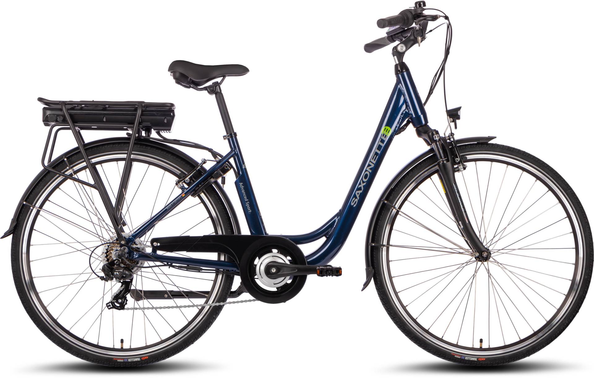 SAXONETTE "Advanced Sport" 7 Gang Shimano SHIMANO Tourney Schaltwerk Kettenschaltung Heckmotor 250 W mit Akku-Ladegerät u. integr. Rahmenschloss, Pedelec, Elektrofahrrad für Damen u. Herren von Saxonette