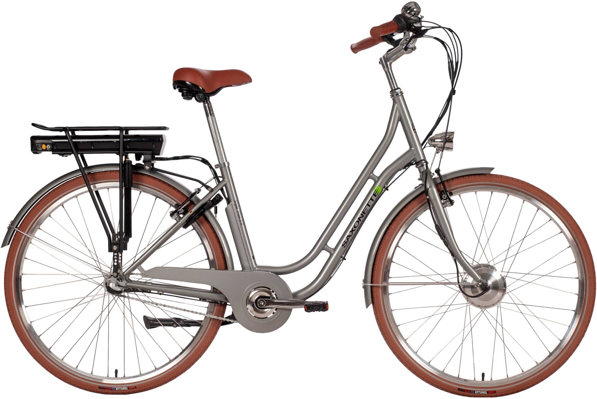 SAXONETTE "Style Plus 2.0" 3 Gang Nabenschaltung Frontmotor 250 W mit Akku-Ladegerät, Pedelec, Elektrofahrrad für Damen u. Herren von Saxonette