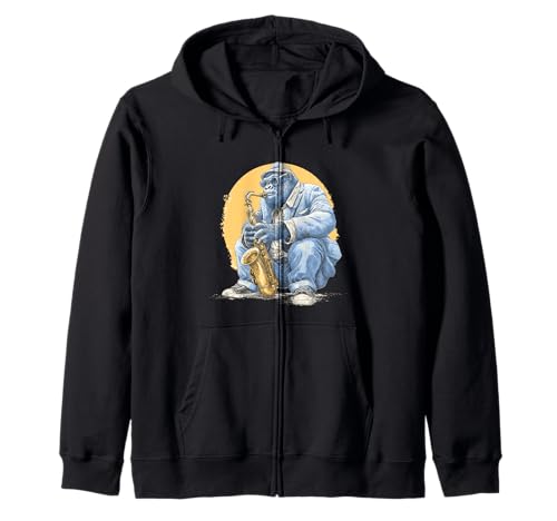 Gorilla Saxophon Grafik für Jungen und Mädchen Kapuzenjacke Gorilla Saxophon Grafik für Jungen und Mädchen Kapuzenjacke von Saxophone Gorilla Outfit