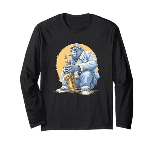 Gorilla Saxophon Grafik für Jungen und Mädchen Langarmshirt Gorilla Saxophon Grafik für Jungen und Mädchen Langarmshirt von Saxophone Gorilla Outfit