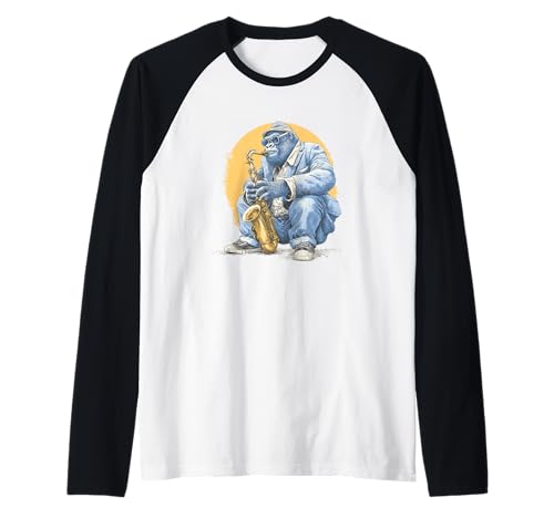 Gorilla Saxophon Grafik für Jungen und Mädchen Raglan Gorilla Saxophon Grafik für Jungen und Mädchen Raglan von Saxophone Gorilla Outfit