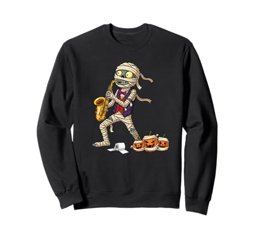 Lustiges Saxophon Mama Kürbis Halloween Kinder Herren Damen Sweatshirt von Saxophone Lover Cute Halloween Outfit for Boy Girl